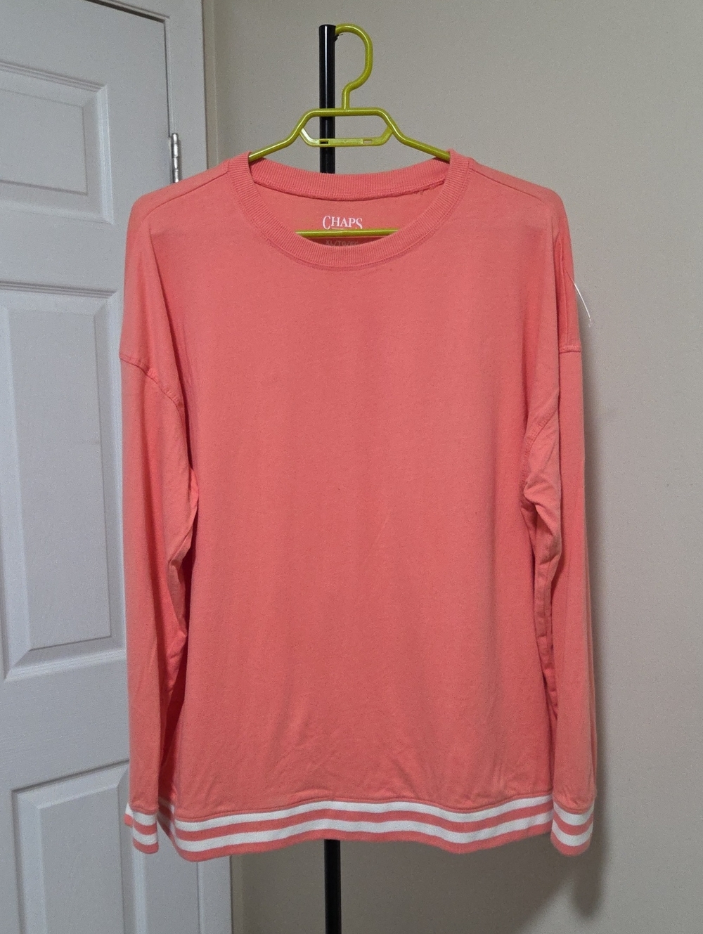 Chaps Coral Long-Sleeve Crewneck Shirt